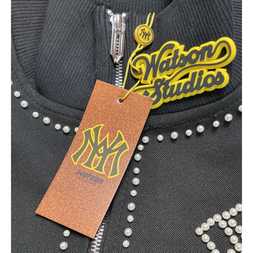 Watson Studios Pearl Lined Sweat Suit Jacket Black Small New With Tags - Picture 8 of 8